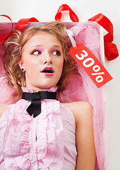 Image showing Fancy doll with sale tag