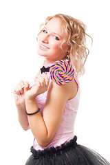 Image showing Happy girl with candy