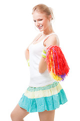 Image showing Happy woman cheer leader