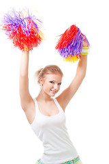 Image showing Woman cheer leader dancing