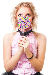 Image showing Girl with lollipop