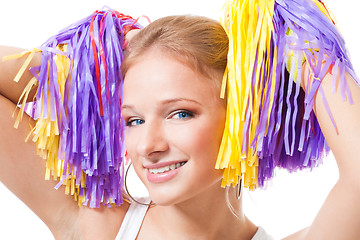 Image showing Close up portrait of a woman cheer leader