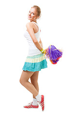 Image showing woman cheer leader dance and smile