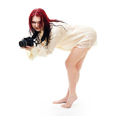 Image showing Seductive woman photographer