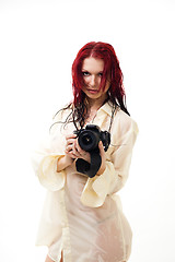 Image showing Sexy woman photographer