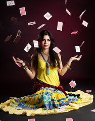 Image showing Gypsy woman with and cards