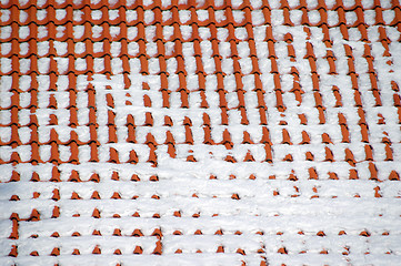 Image showing lot of snow on the roof at winter