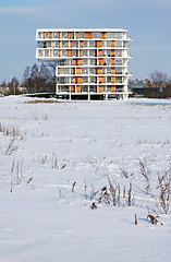 Image showing modern geometric architecture at winter