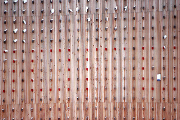 Image showing wood texture of modern house at winter