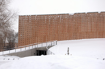 Image showing modern geometric architecture at winter