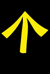 Image showing Yellow arrow on black.