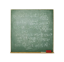 Image showing Blackboard with hard math isolated on white