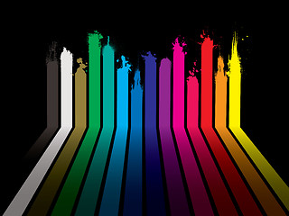 Image showing rainbow paint dribble black