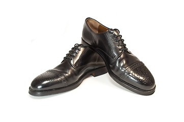 Image showing Black men's leather shoes