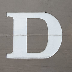 Image showing Letter D on wooden board