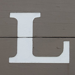 Image showing Letter L on wooden board