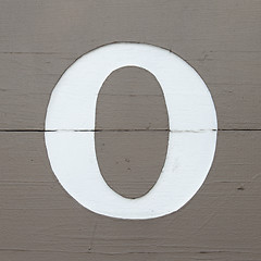 Image showing Letter O on wooden board