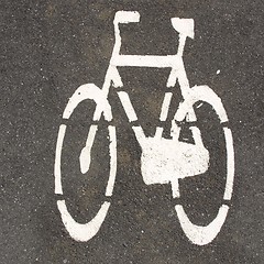 Image showing Bike lane sign