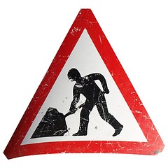 Image showing Road work sign