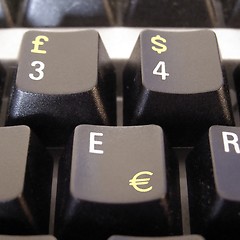 Image showing Currency symbols on computer keyboard