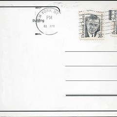 Image showing Blank postcard with stamp