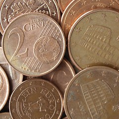 Image showing Euro coins background