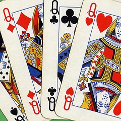 Image showing Poker of queens cards