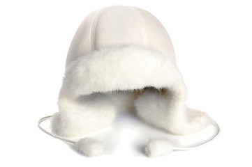 Image showing Cap with ear-flaps isolated on a white