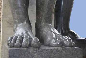Image showing Foots of Granite Statue