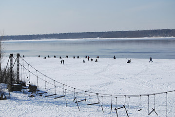 Image showing Dangerous Winter Fishing