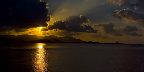 Image showing sunset in koh samui, thailand