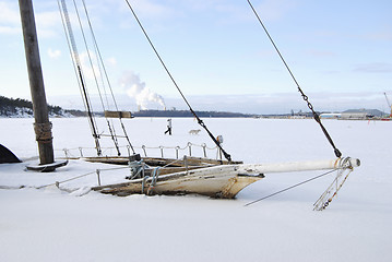 Image showing Fragment of Frozen Boat