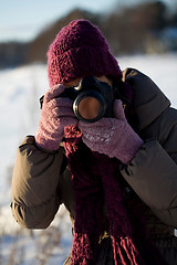 Image showing Photographer in winter