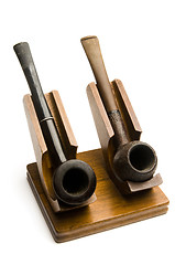 Image showing two pipes in pipe rack