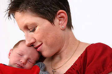 Image showing Baby being watch by loving mother