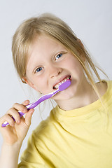 Image showing Children brushing teeth