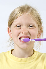 Image showing Children brushing teeth