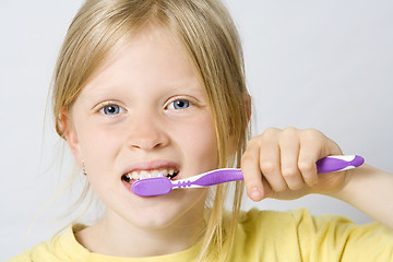 Image showing Children brushing teeth