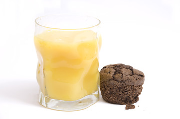 Image showing orange juice and muffin
