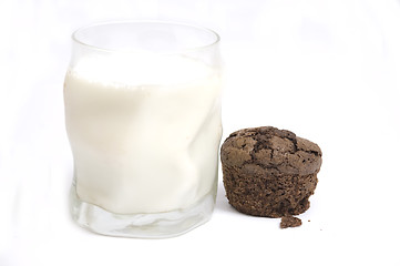 Image showing milk and muffin