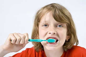 Image showing Children brushing teeth