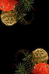 Image showing Christmas decorations on black