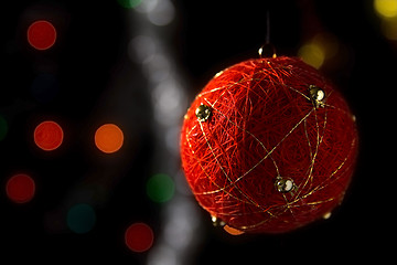 Image showing Christmas decorations on black