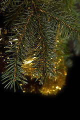 Image showing Christmas decorations on black