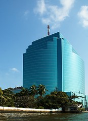 Image showing Skyscraper on the canal in Bangkok.