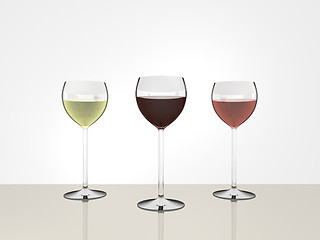 Image showing Three Wine Glasses