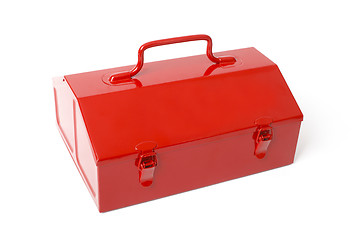 Image showing Red retro toolbox isolated