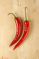 Image showing Two red peppers