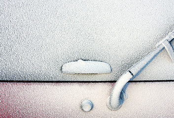 Image showing Detail of a frozen car