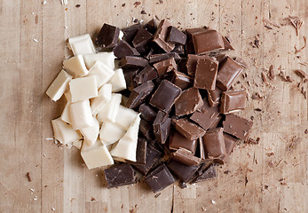 Image showing Chopped up high quality handmade chocolate